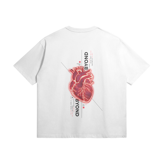 B yond "Heart" Oversize Tee wh